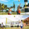 Portable Four Way Beach Volleyball Net Sport Training Net Quick Setup Outdoor Garden Backyard Grass Beach Volleyball Net
